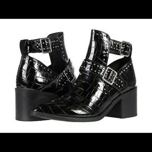 Steve Madden Andy Black Croc Booties